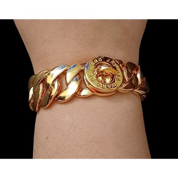 Marc By Marc Jacobs “Katie” Turn Lock Chunky Copper Enamel Chain Link Bracelet - Picture 2 of 4